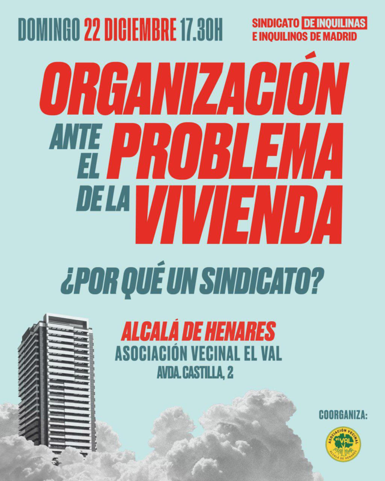 Cartel del Taller sobre el problema de la vivienda